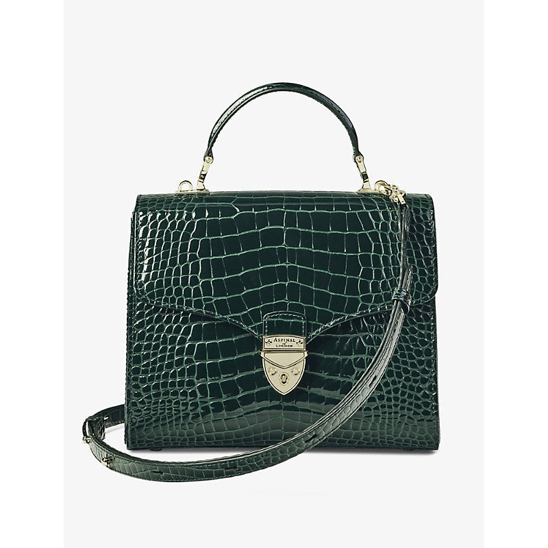 Aspinal Of London Mayfair large croc-embossed leather top-handle bag | LYBSTORE