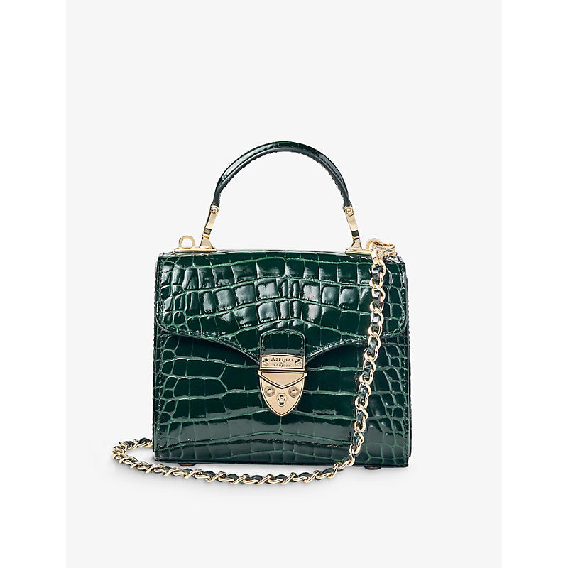 Aspinal Of London Mayfair mini crocodile-embossed leather bag | LYBSTORE