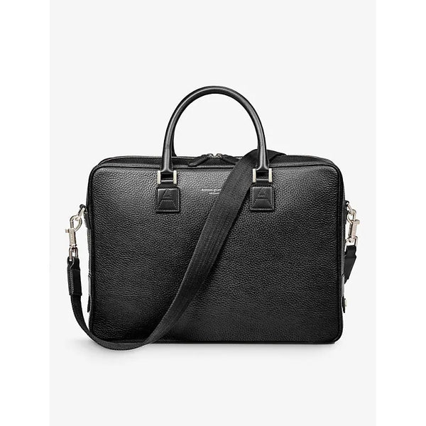 Aspinal Of London Mount Street logo-embellished leather laptop bag | Aspinal Of London