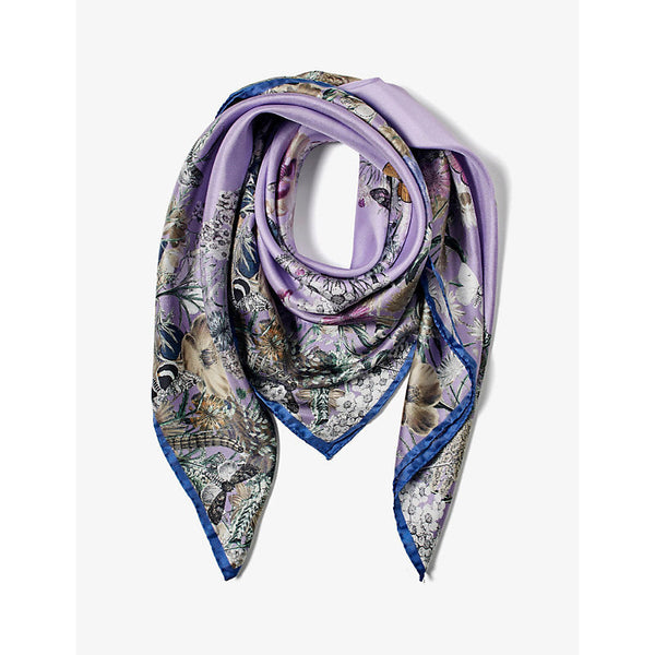 Aspinal Of London Ombre 'A' floral-print silk scarf | LYBSTORE