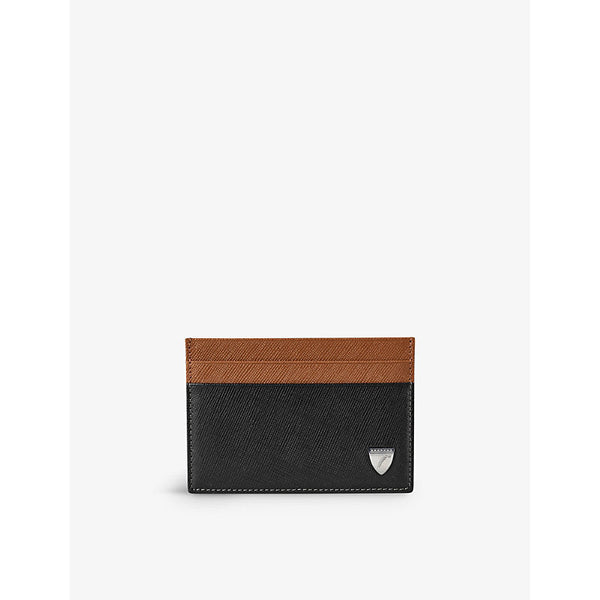 Womens Aspinal Of London Slim brand-plaque leather card holder