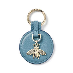 Aspinal of London Bee Keyring in Cornflower Blue Pebble