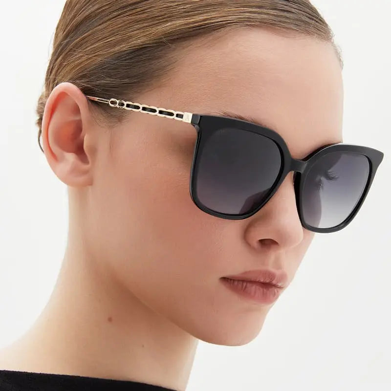 Aspinal of London Black Acetate Santa Monica Sunglasses