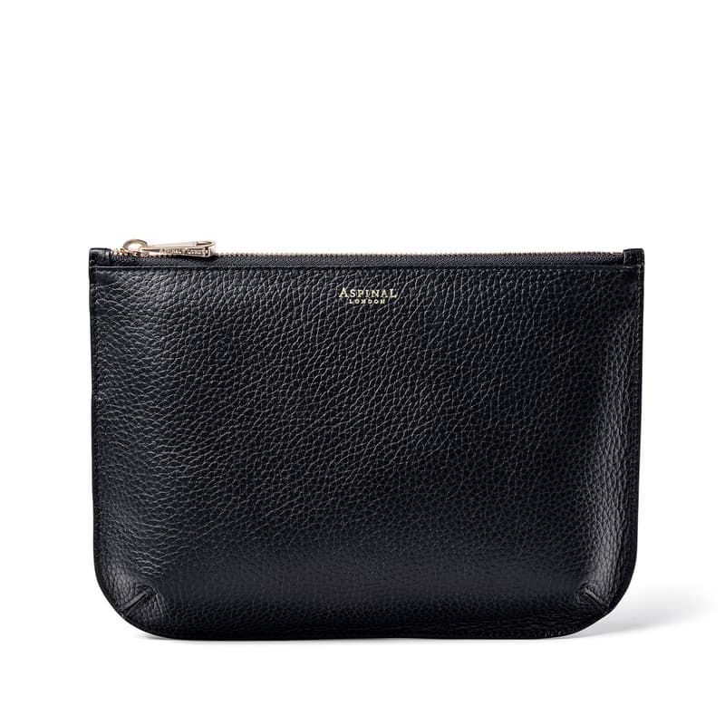 Aspinal of London Women's Black Large Ella Leather Pouch