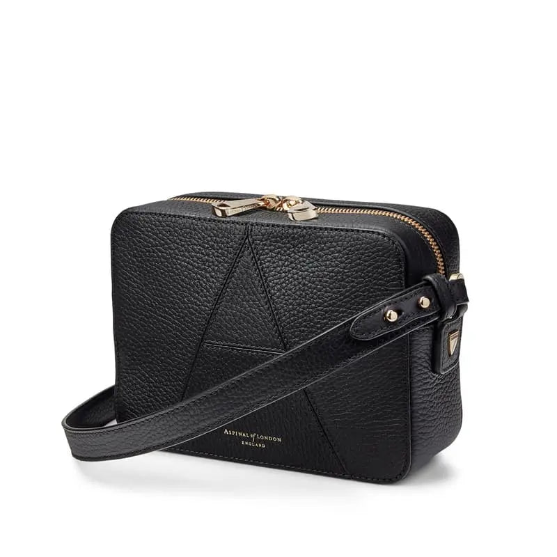 Aspinal of London Black Leather Camera 'A' Bag