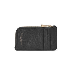 Aspinal of London Black Leather Zipped Coin & Card Holder