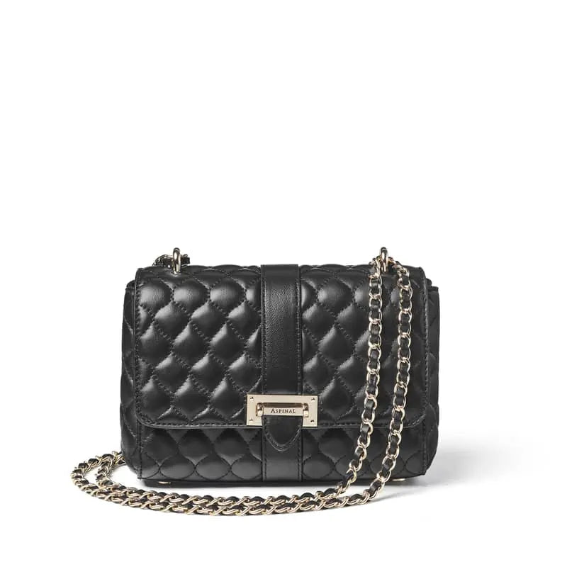 Aspinal of London Black Quilted Leather Lottie Bag