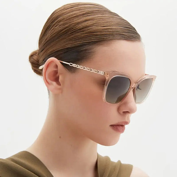 Aspinal of London Brown Acetate Santa Monica Sunglasses