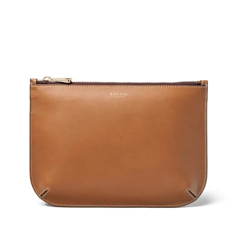 Aspinal of London Brown Large Ella Leather Pouch