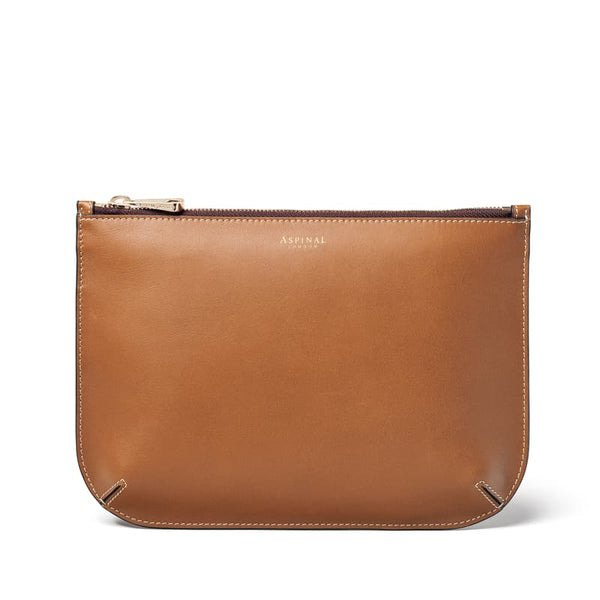 Aspinal of London Women's Brown Large Ella Leather Pouch