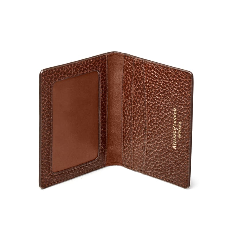 Aspinal of London Brown Leather ID & Travel Card Case