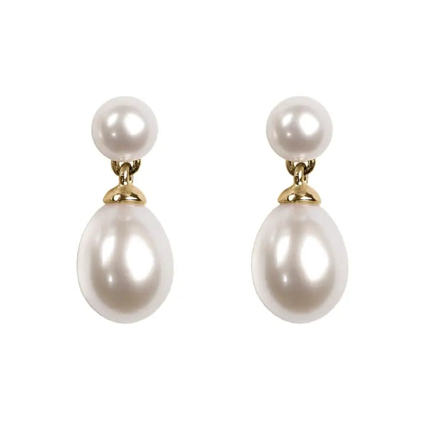 Aspinal of London Cream and Yellow Pearl Dropper Earrings