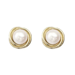 Aspinal of London Cream and Yellow Twist Pearl Stud Earrings