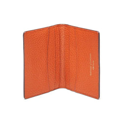 Aspinal of London Double Fold Credit Card Holder in Burnt Orange Pebble