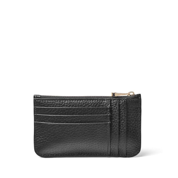 Aspinal of London Ella Card & Coin Holder in Black Pebble