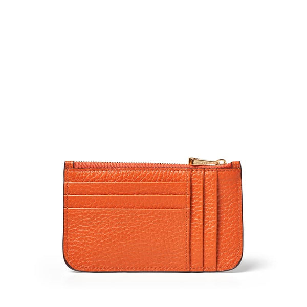 Aspinal of London Ella Card & Coin Holder in Burnt Orange Pebble