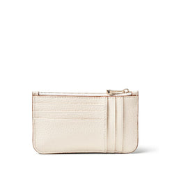 Aspinal of London Ella Card & Coin Holder in Ivory Cream Pebble