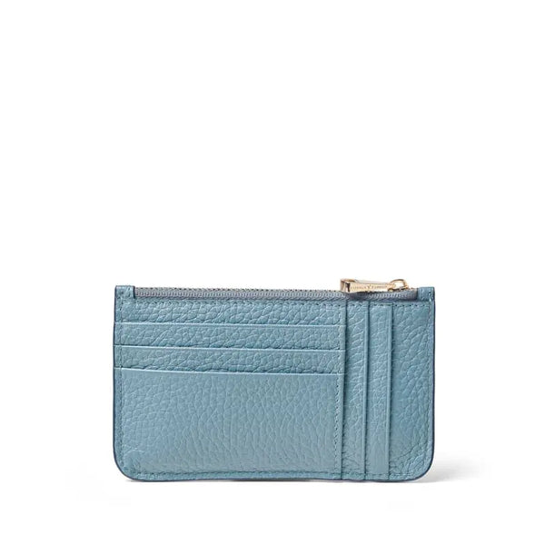 Aspinal of London Ella Card & Coin Holder in Cornflower Blue Pebble