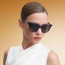 Aspinal of London Ellen Women's Sunglasses in Midnight Blue Acetate