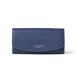 Aspinal of London Essential Leather Purse in Caspian Blue Pebble