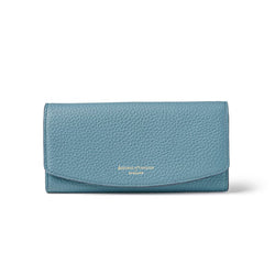 Aspinal of London Essential Leather Purse in Cornflower Blue Pebble