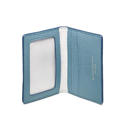 Aspinal of London ID & Travel Card Case in Cornflower Blue Pebble