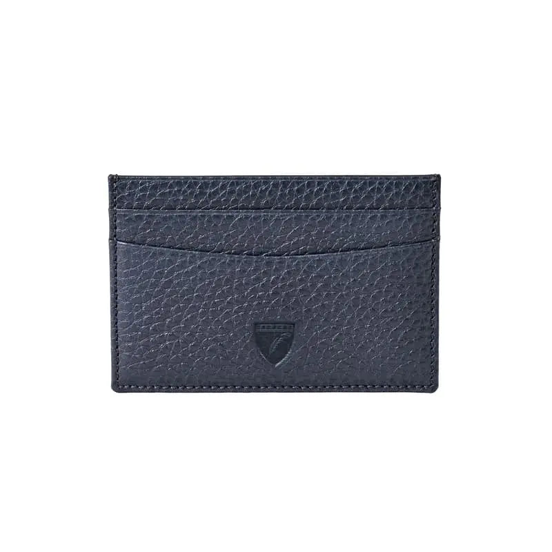 Aspinal of London Italian Full Grain Leather Navy Blue Slim Credit Card Holder