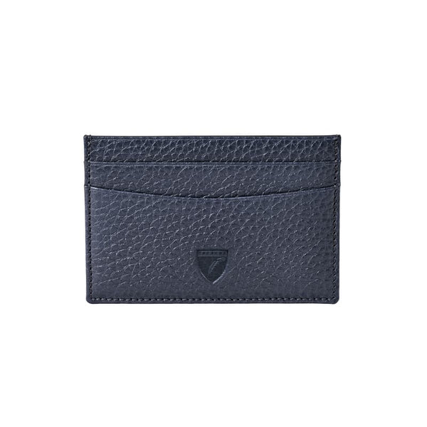 Aspinal of London Italian Full Grain Leather Navy Blue Slim Credit Card Holder