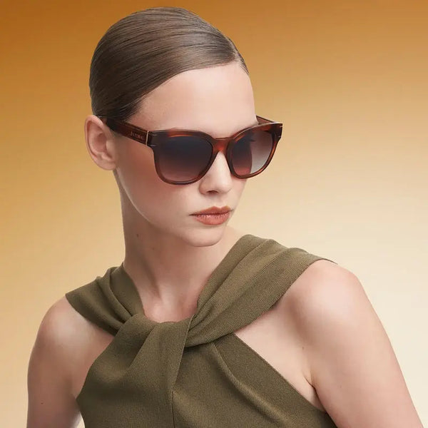 Aspinal of London Lumiere Sunglasses in Honey Brown Tortoiseshell Acetate