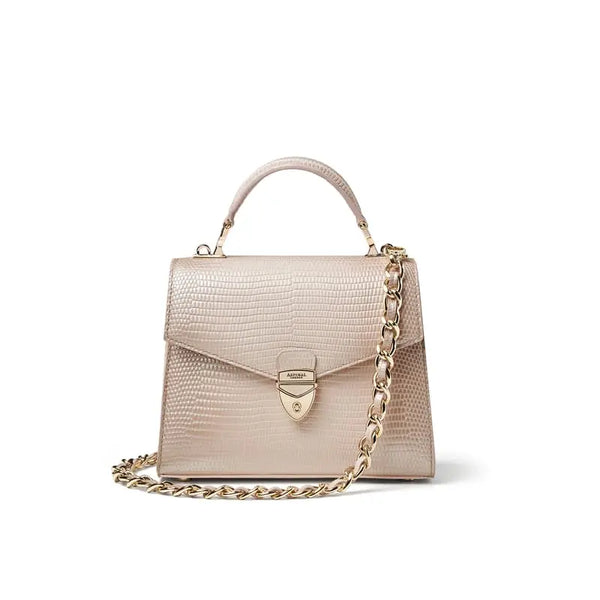 Aspinal of London Mayfair 2 Midi Oyster Lizard Bag