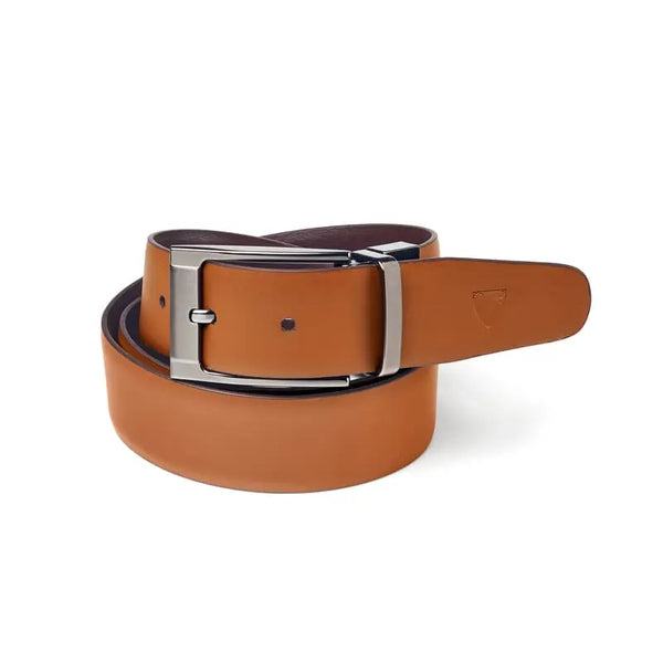 Aspinal of London Men's Tan Brown Leather Reversible Belt