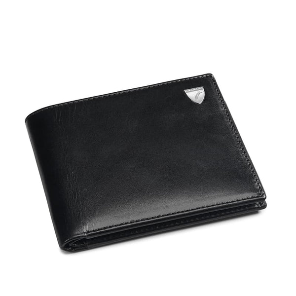 Aspinal of London Men's Black 8 Card Billfold Leather Wallet