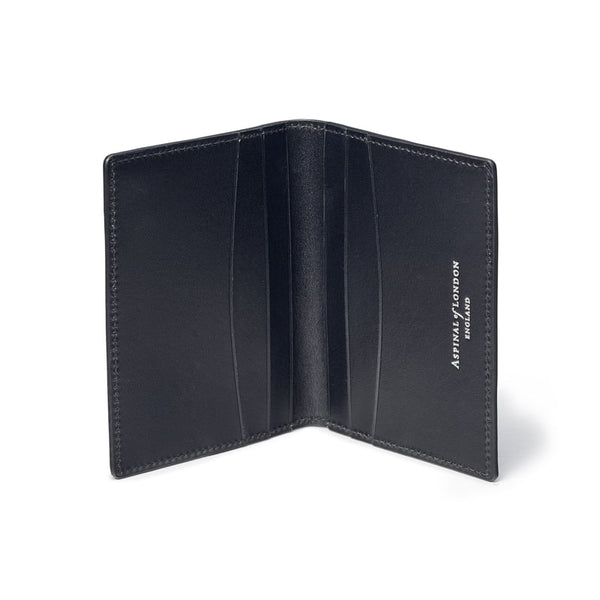 Aspinal of London Mens Black Leather Saffiano Print Double Fold Credit Card Holder