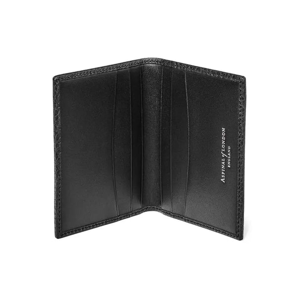 Aspinal of London Mens Black Leather Stylish Double Fold Credit Card Holder