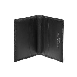 Aspinal of London Mens Black Leather Stylish Double Fold Credit Card Holder