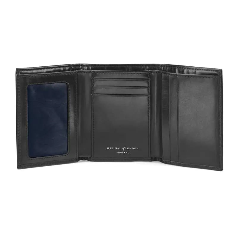 Aspinal of London Mens Black Trifold Leather Wallet