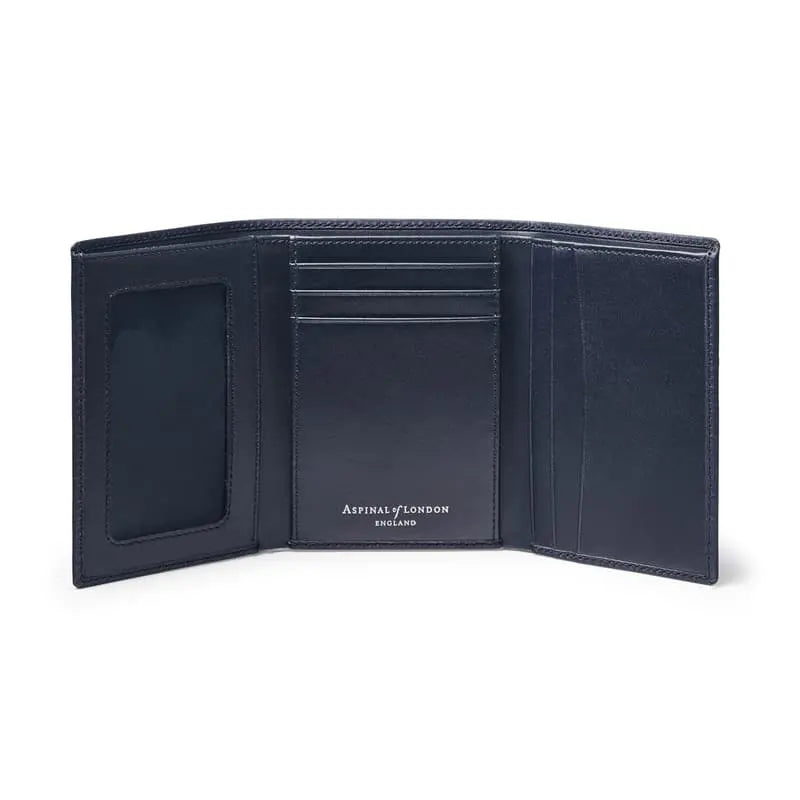 Aspinal of London Mens Blue Trifold Leather Wallet