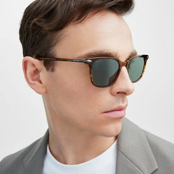 Aspinal of London Mens Brown Acetate Tortoiseshell Triton Sunglasses