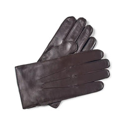 Aspinal of London Mens Brown Leather Cashmere Lined Gloves