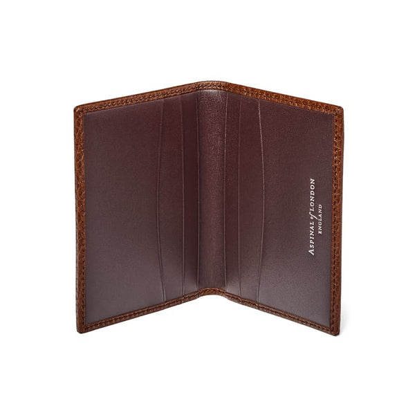 Aspinal of London Mens Brown Leather Double Fold Credit Card Holder