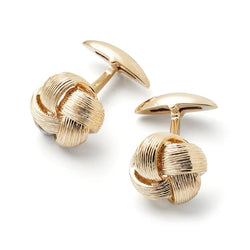 Aspinal of London Mens Gold Sterling Silver 9ct Fine Wire Knot Cufflinks