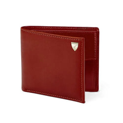 Aspinal of London Mens Red Billfold Coin Leather Wallet