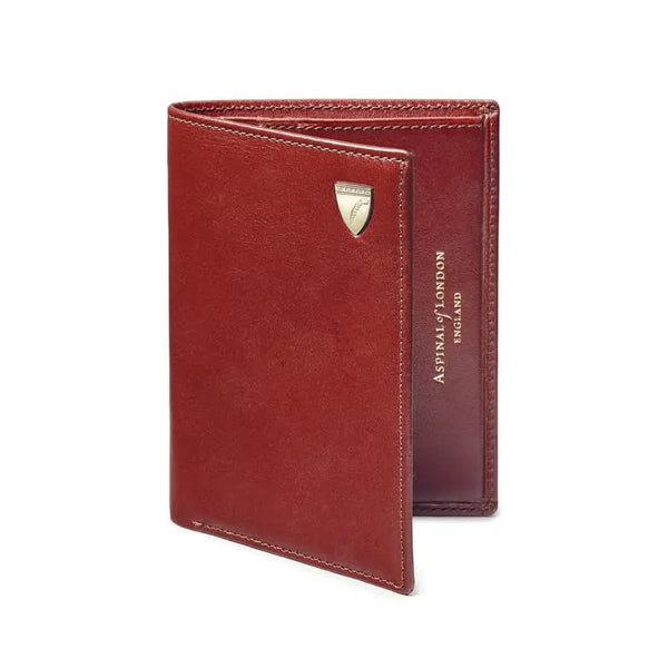 Aspinal of London Mens Red Credit Card Leather Wallet With Notes Pocket