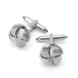 Aspinal of London Mens Sterling Silver Fine Wire Knot Cufflinks