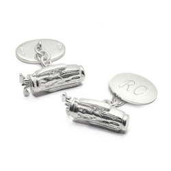 Aspinal of London Mens Sterling Silver Personalised Golf Bag Cufflinks