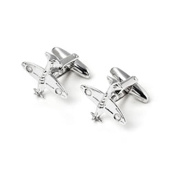 Aspinal of London Men's Sterling Silver Spitfire Plane Design Cufflinks