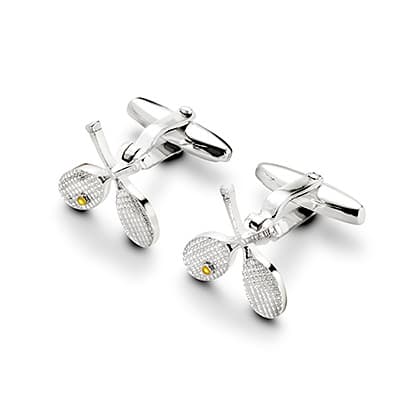 Aspinal of London Mens Sterling Silver Tennis Racquet Cufflinks