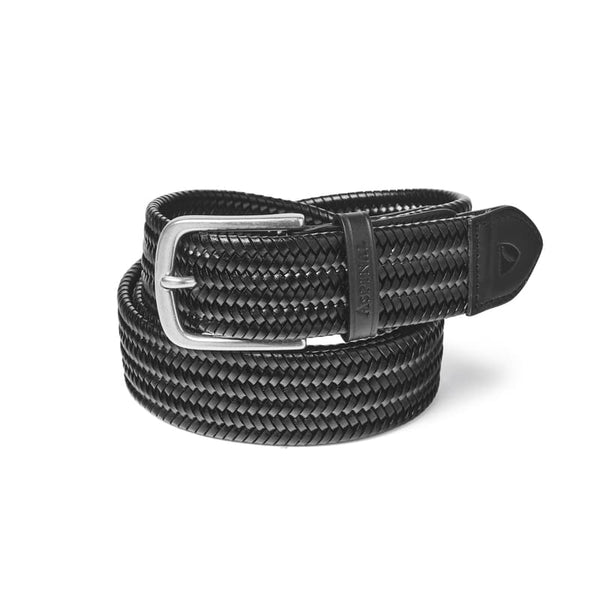 Aspinal of London Men's Woven Leather Belt in Black