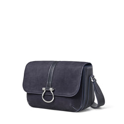 Aspinal of London Navy Blue Leather Bella Grande Leather Crossbody Bag