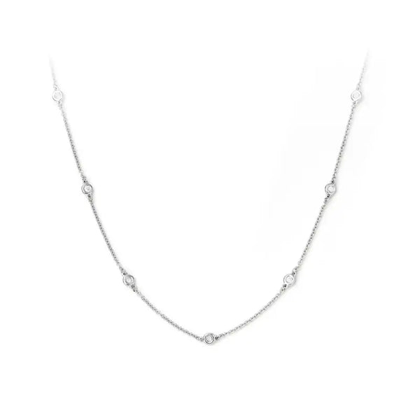 Aspinal of London Silver Diamond Celeste 18ct White Gold Necklace